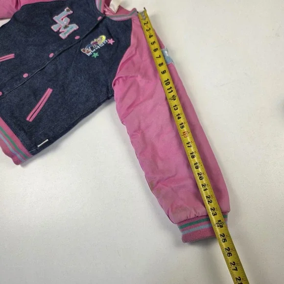Vintage Disney Store Jacket Girls 10-12 Blue Pink Lizzie McGuire Varsity 2000s - Picture 10 of 14